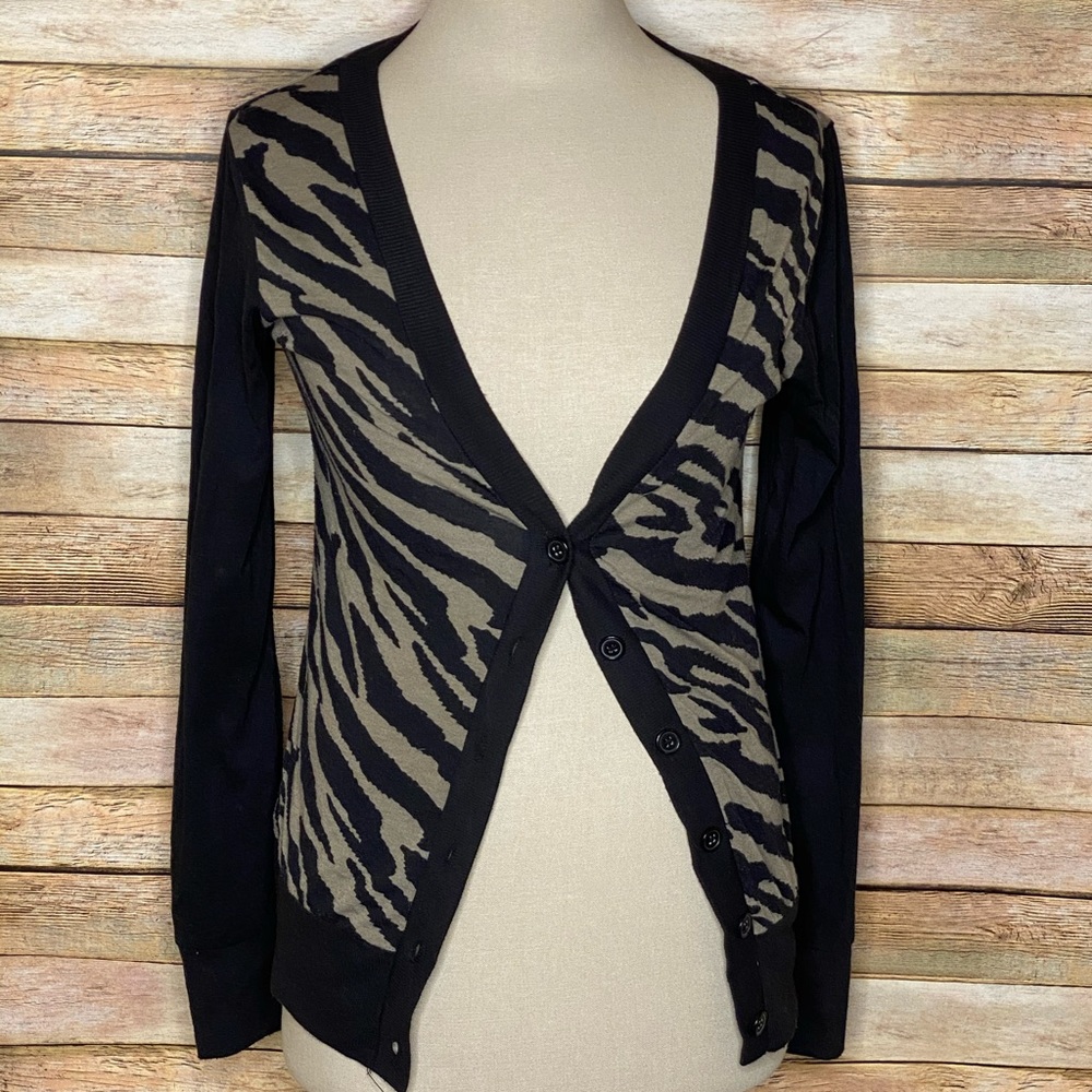 Cardigan| Olive Green and Black| Medium